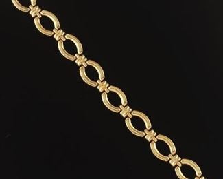 Ladies Vintage Italian Gold Link Bracelet 