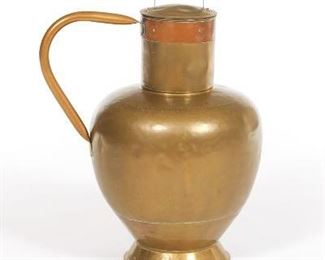 Large Brass and Copper Decorative Pitcher