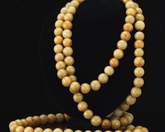 Large Jade Bead Necklace, 64 Long 