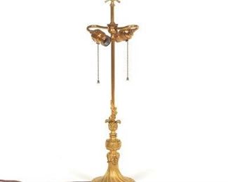 Louis XVI Style Gilt Bronze Table Lamp Base, Attr. E.F. Caldwell 