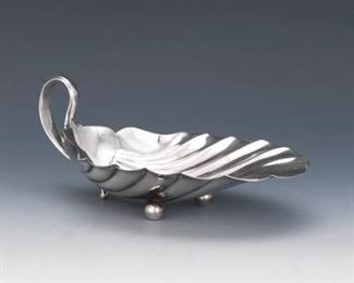 M. Fred Hirsch Sterling Silver Shell Footed Sauce Boat 