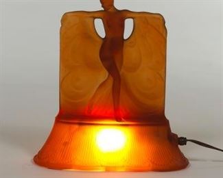 McKee Cast Glass Danse de Lumiere Boudoir Lamp