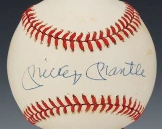 Mickey Mantle Autographed Baseball