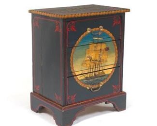 Nautical Hand Painted Wooden Chest of Drawers, H.M.S. NEPTUNE 