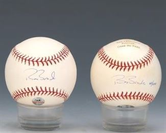 Pair of Barry Bonds Autographed Baseballs