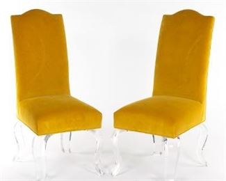 Pair of Chic Upholstered Side Chairs