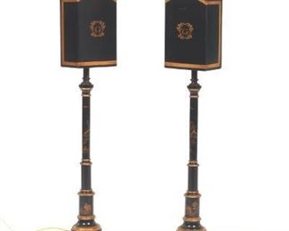 Pair of Chinoiserie Banquet Lamps 