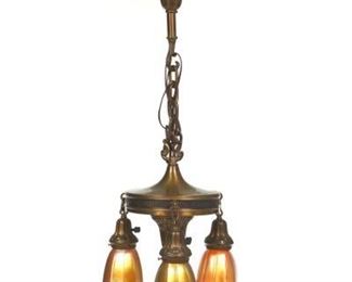 Quezal Three Light Pendant