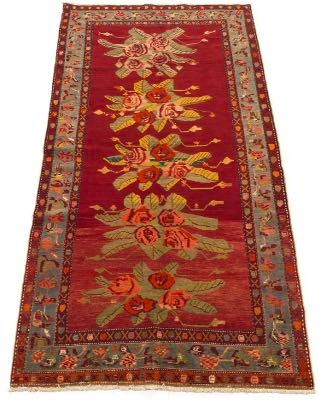 Rare Fine Antique HandKnotted Caucasian Karabakh Pictorial Carpet, ca. 1930s 