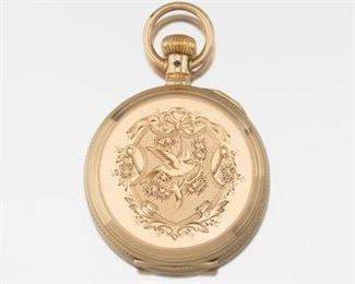 Six Size Elgin Ladies 14k Gold Hunters Case Pocket Watch 