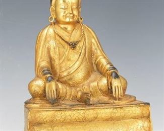 Tibetan Gilt Bronze Sculpture of Arthat 