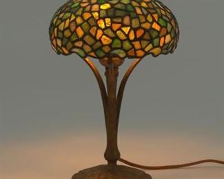 Tiffany Co. Lamp Base with Leaded Glass Shade 