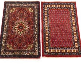 Two Very Fine Vintage HandKnotted Mir Sarouk and Malayer Carpets 