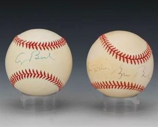 Very Rare Pair of President Bush Sr.  Jr. Autographed Baseballs