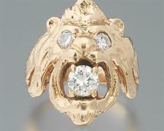 Victorian Style Ladies Lion Motif Ring