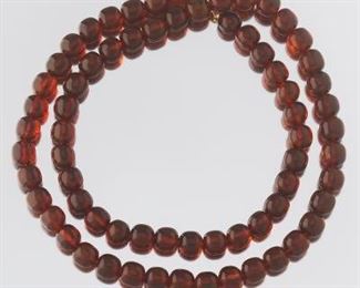 Vintage Amber Bead Necklace 