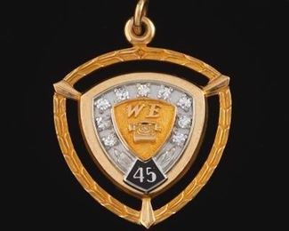 Western Electric TwoTone Gold and Diamond 45 Year Charm 