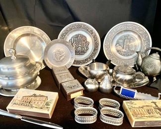 Pewter items Danish and other