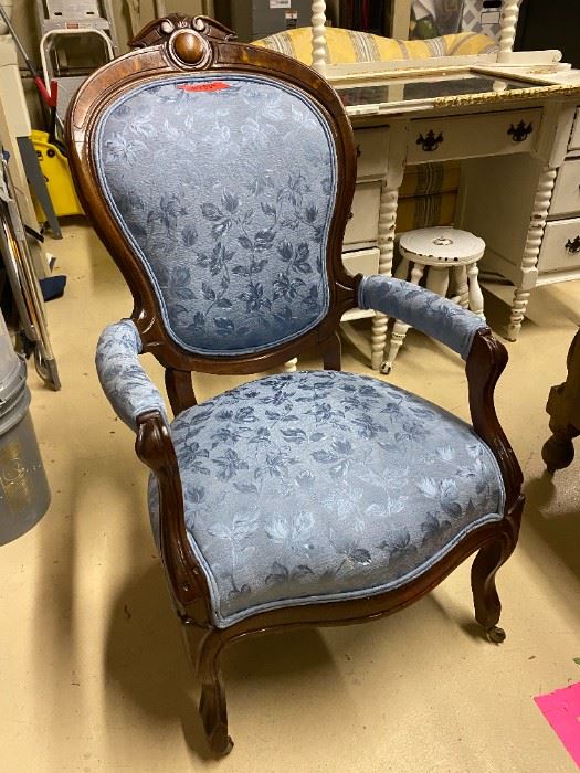 Blue Cushion Parlor Chair