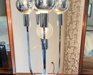 001 MCM Chrome Globe Lamp