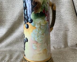 #39 antique Pickard style ewer, handprinted and dated 1903—$98