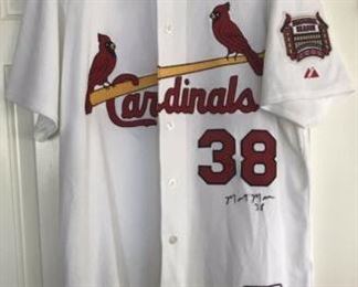 Cardinals Shirt  SIGNED Authentic 2006 St. Louis Cardinals World Series Game Used Jersey #38 Marty Mason

Letter of Authenticity Included