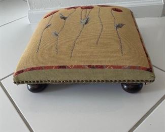 Floral embroidered Foot Stool.