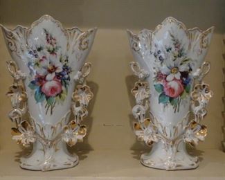 Gorgeous Old Paris Vases 16"T