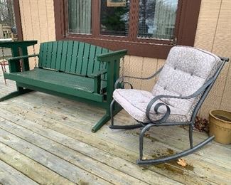 Vintage green rocker swing