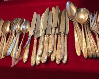 Antique silver plated flatware set
