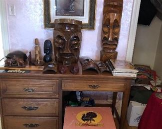 Carved wood items perfect for your tiki bar
