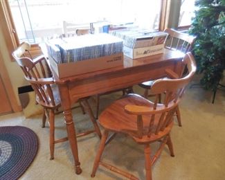 Maple table and four chairs