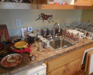 Glasses and cups, mostly card themes