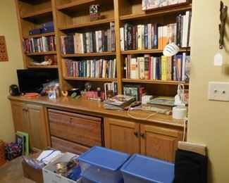 Small TV; books, misc