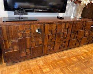 Lane Brutalist Dresser w/mirror