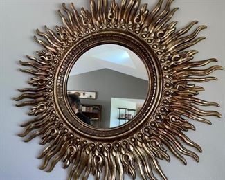 Large Syroco Injection Sunburst Mirror
