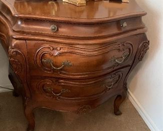 $450~ OBO~FRENCH STYLE BOMBAY FRONT COMMODE/ THREE DRAWER CHEST ( TWO AVAILABLE)