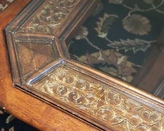 Top of Wood and Glass Coffee Table