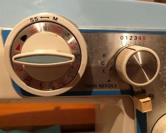 Close-up of White Sewing Machine