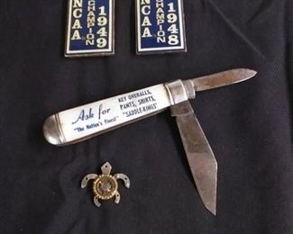 Vintage NCAA magnets, Pocket knife , Watch Turtle