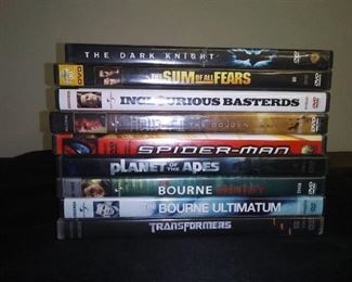 DVD - 9 Assort Movies with The Dark Knight & Transformers