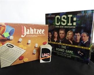 Yahtzee/ UNO/ CSI-The Board Game