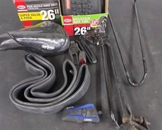 Tool Lot #52. 26" Bicycle Tire & Tubes, kick stands & seat