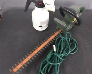 Tool Lot #54. Black & Decker hedge trimmer, Mondi mist n spray + extension cord