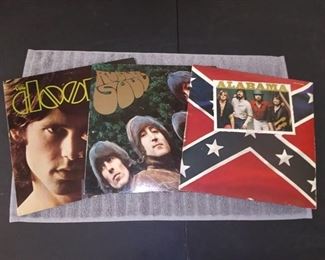 3 Vinyl Record Albums - The Doors/ The Beatles-Rubber Soul/ Alabama-Mountain Music