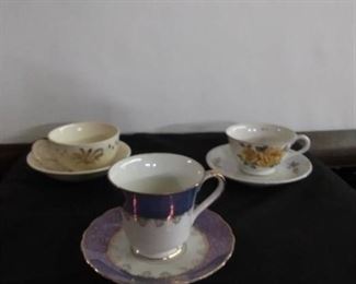 China - 3 Cups with Saucers (1 set is Enesco)