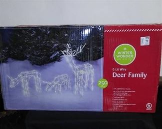 Lighted Animated Reindeer Display 3 Piece Set-new In Box