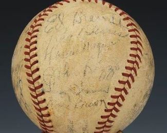 1938 Pittsburgh Pirates Team Autographed Baseball