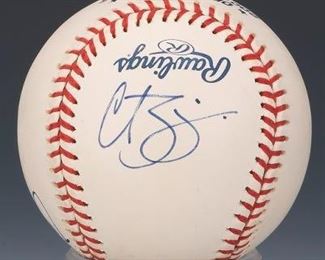 2001 World Series Baseball Autographed by Randy Johnson Curt Schilling