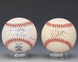 Sammy Sosa and Mark McGuire Autographed Baseballs